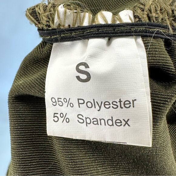 Chic Army Green Off-Shoulder Bodycon Mini Dress - Size S - Picture 4 of 9